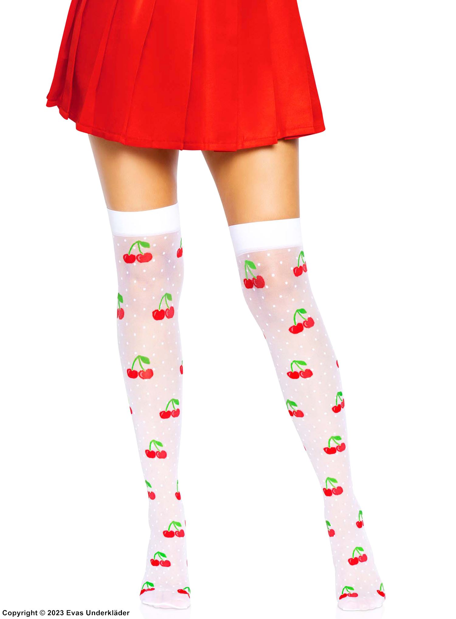 Stockings, small dots, cherries